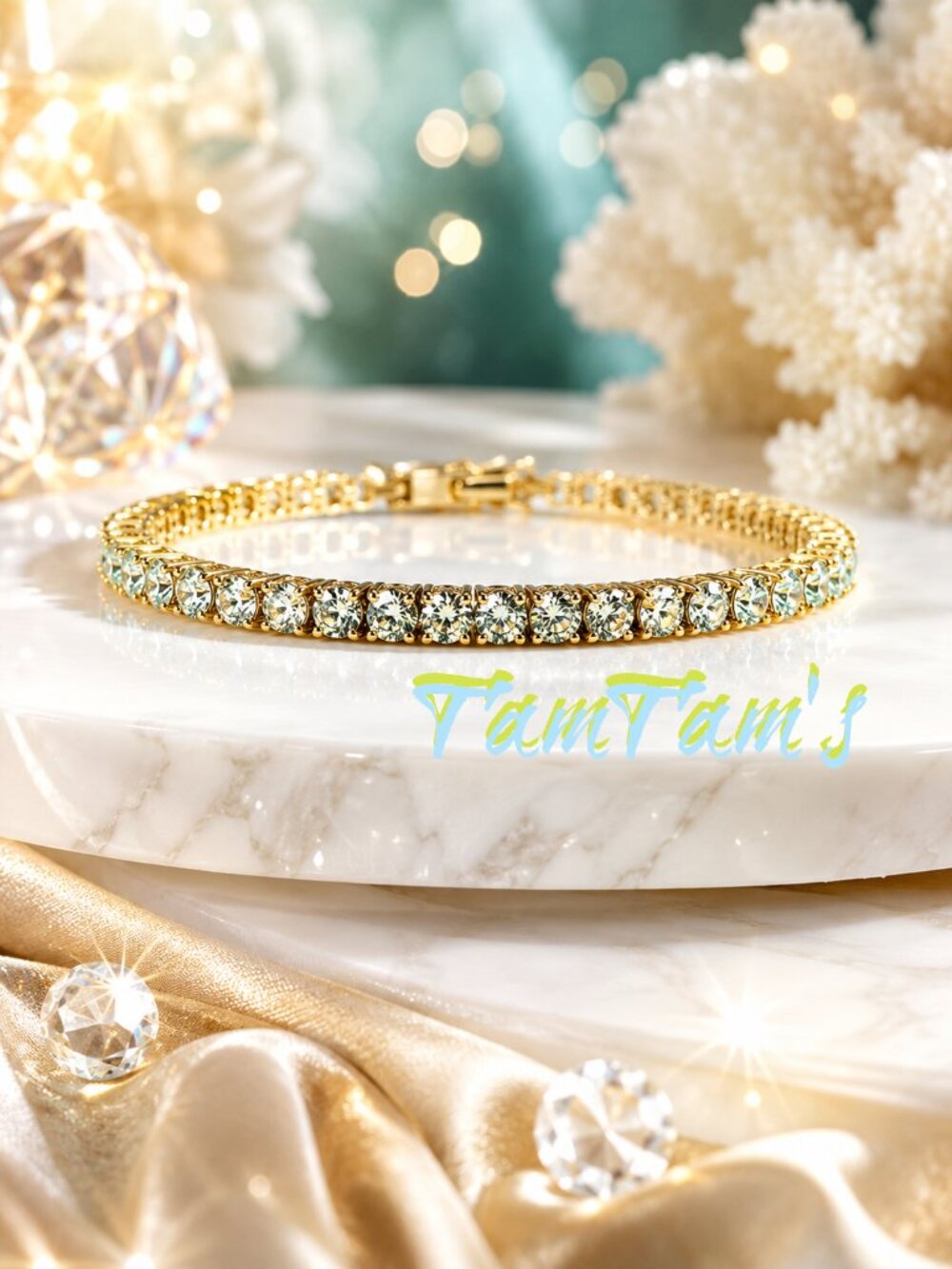 Park Lane Seafoam Micro Impression Tennis Bracelet